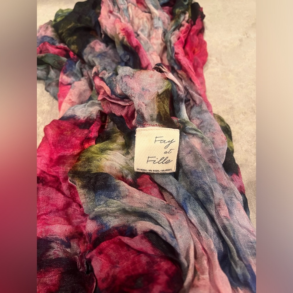 Fay Et Fille floral NWOT infinity Multicolor Neck Wrap/Scarf - Picture 5 of 8